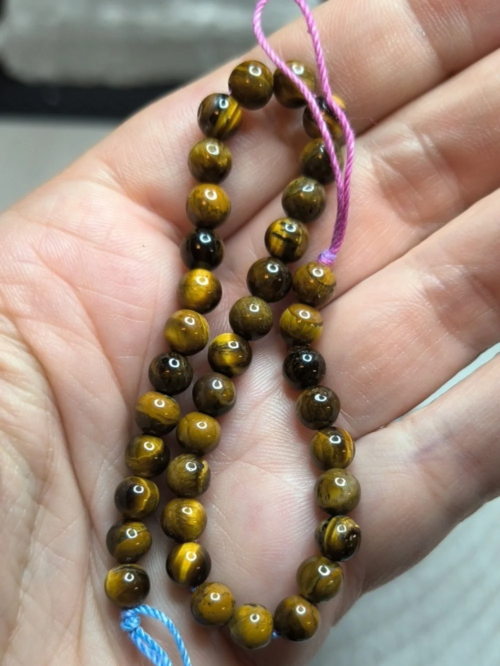#7- 6mm Natural Tiger’s Eye 8-Inch Bead Strand